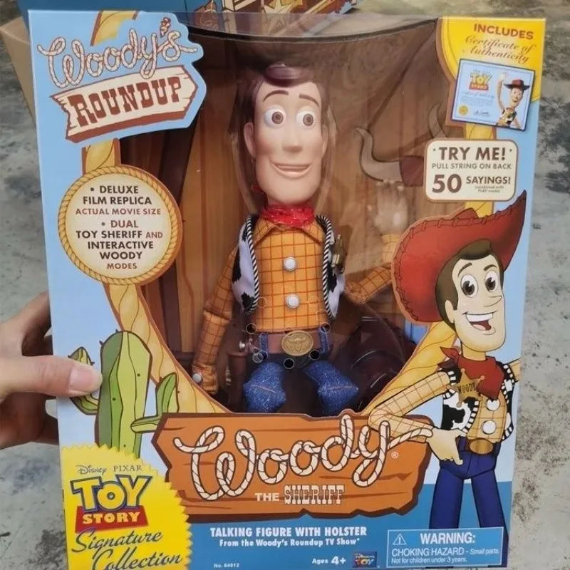 Hot 40 cm Disney Pixar Toy Story Woody Action Figures Film inglese Suono Personaggio Bambola Panno Cowboy Regalo di compleanno per i bambini