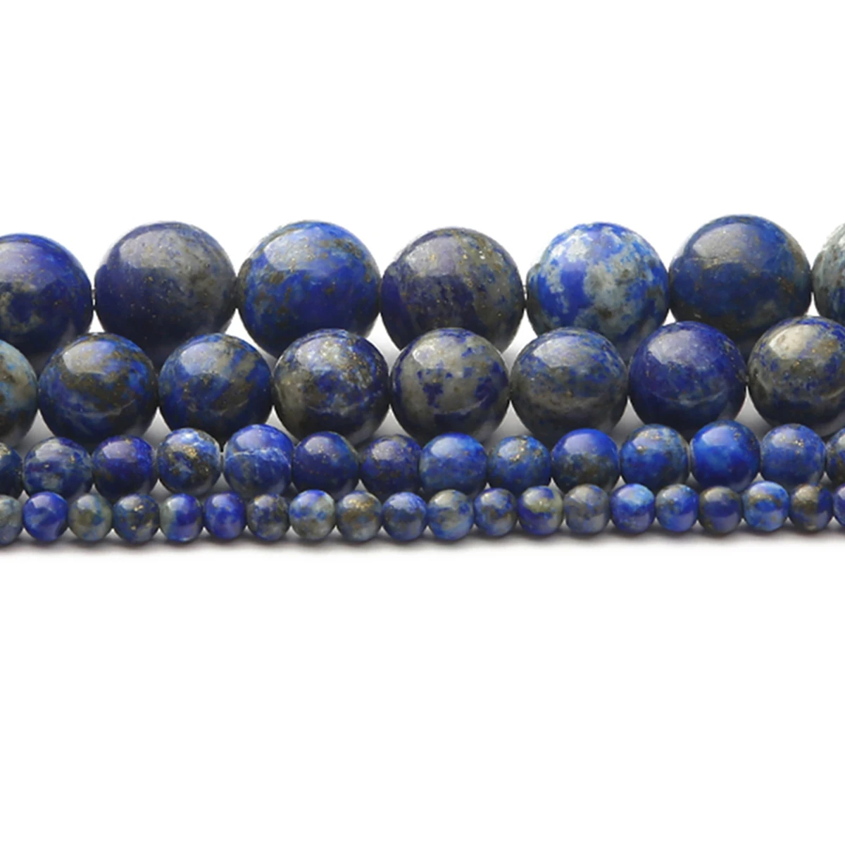 Natürliche Lapislazuli-Perlen, rund, matt poliert, lose Abstandsperlen für die Schmuckherstellung, DIY, handgefertigte Armbänder, Halsketten, Zubehör – Detail 5