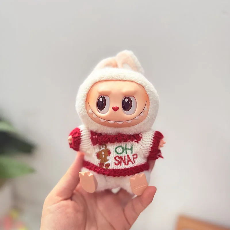 

17cm Labubu 1-3 Gen Doll Outfits | New Year Sweater Scarf Hat Christmas Winter Set | Clothes for Labubu Accessories
