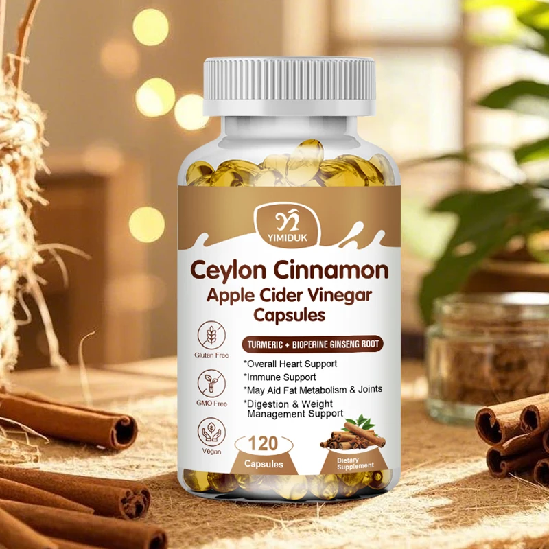 Natural Ceylon Cinnamon Capsules Nutritional Supplement - Joints, Bones, Anti-Inflammatory Support, Antioxidants