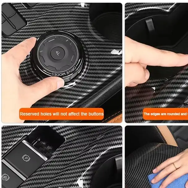 

Carbon Fiber Interior Accessories For Ford Ranger Wildtrak T9 2023 2024 2025 Car Center Control Gear Shift Door Panel Trim Strip