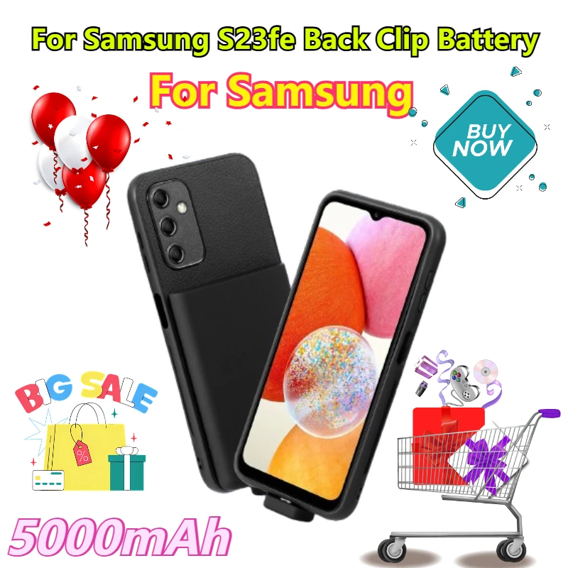 

5000mAh for Samsung S23fe Back Clip Battery Charger Phone Case Mobile Power Bank