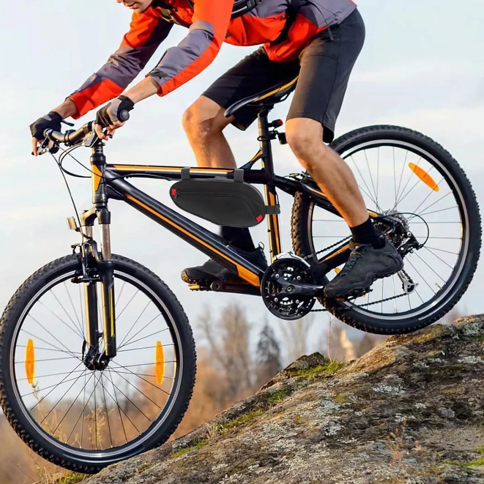 

Водонепроницаемая сумка на раму велосипеда, треугольная сумка для хранения велосипедов для горных дорог, прочный легкий органайзер для снаряжения, большой