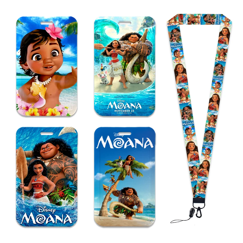 

Disney Moana Lanyards Card Neck Strap Lanyards ID Badge Holder Keychain Key Holder Hang Rope Keyrings Accessories Gifts