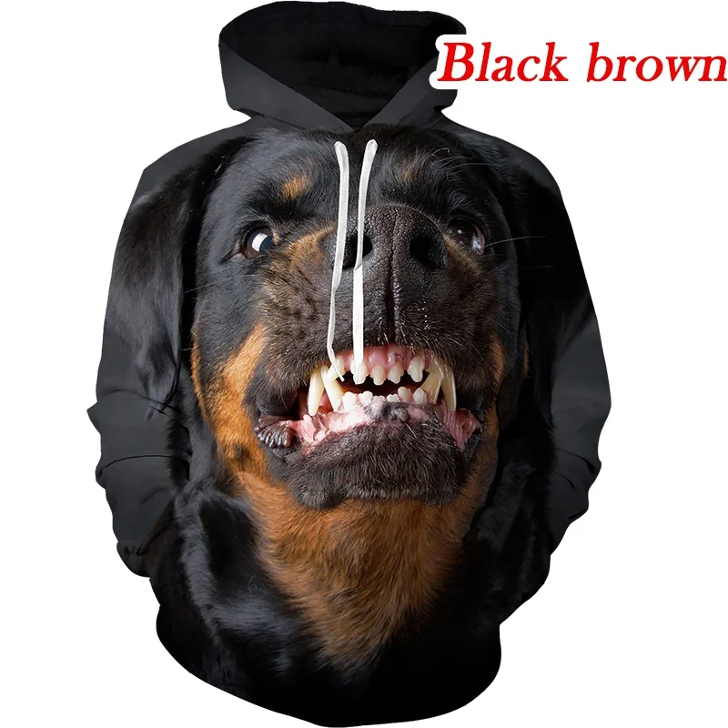 Trendy Men's Hoodies Unisex Funny Cute Dog Graphic 3D Print Couple Hoodie Men Women Fashion Black Dachshund German Shepherd Tops