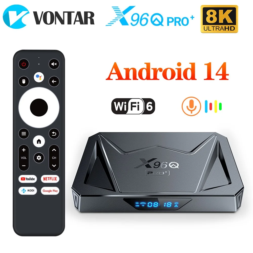 X96Q PRO+ Set Top Box 4GB 32GB Android 14 TV Box Allwinner H728 Octa Core 8K@24fps Gigabit Ethernet Wifi 6 Google Media Player