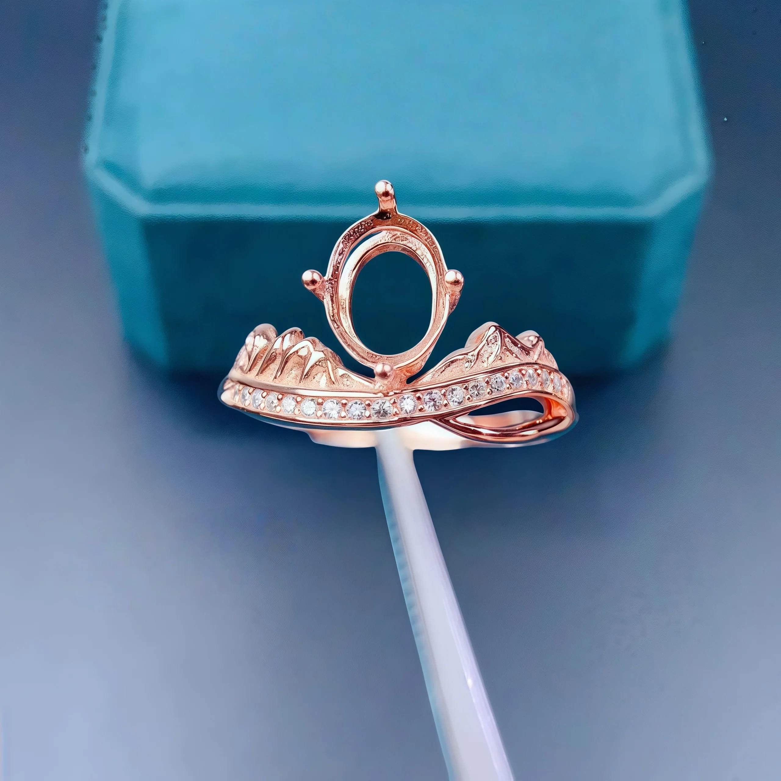 

L Inlay 6*8mm Elliptic Stone S925 Sterling Silver Ring Holder DIY Empty Support Fine Charm Jewelry Women Accessory Wholesale