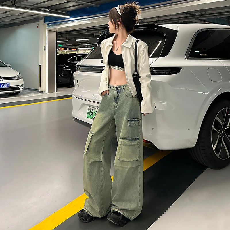 

High Waist Wide Leg Women Jeans Vintage Retro Loose Fit Denim Trousers Casual Fashion Streetwear Y2K Style