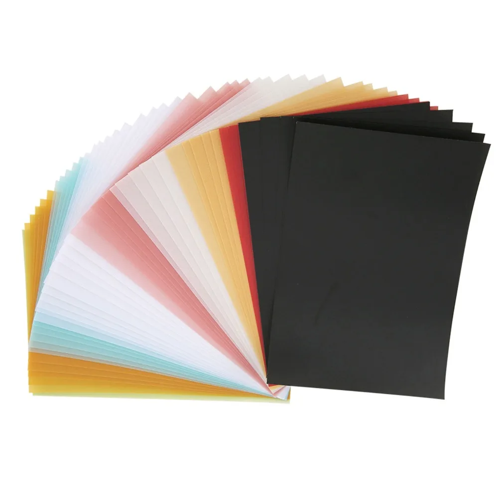 50pcs Tracing Coloured Sulfuric Acid Paper 15×10CM Multicoloured Coloured Card Paper Translucent Transparent Paper Card Making