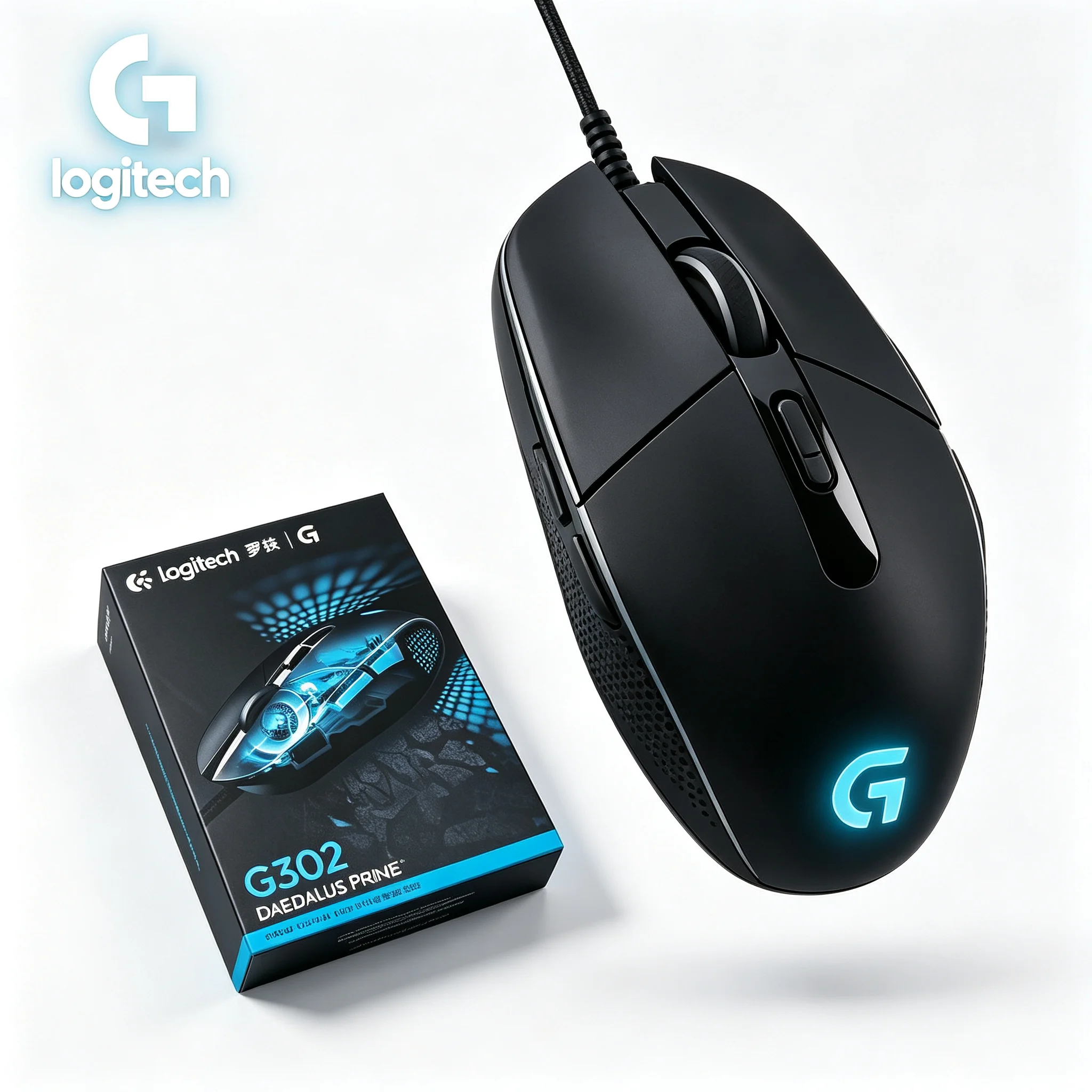 Wired Logitech G302 Gaming Mouse RGB Illumination Programmable Buttons For Desktop Computer Gamer