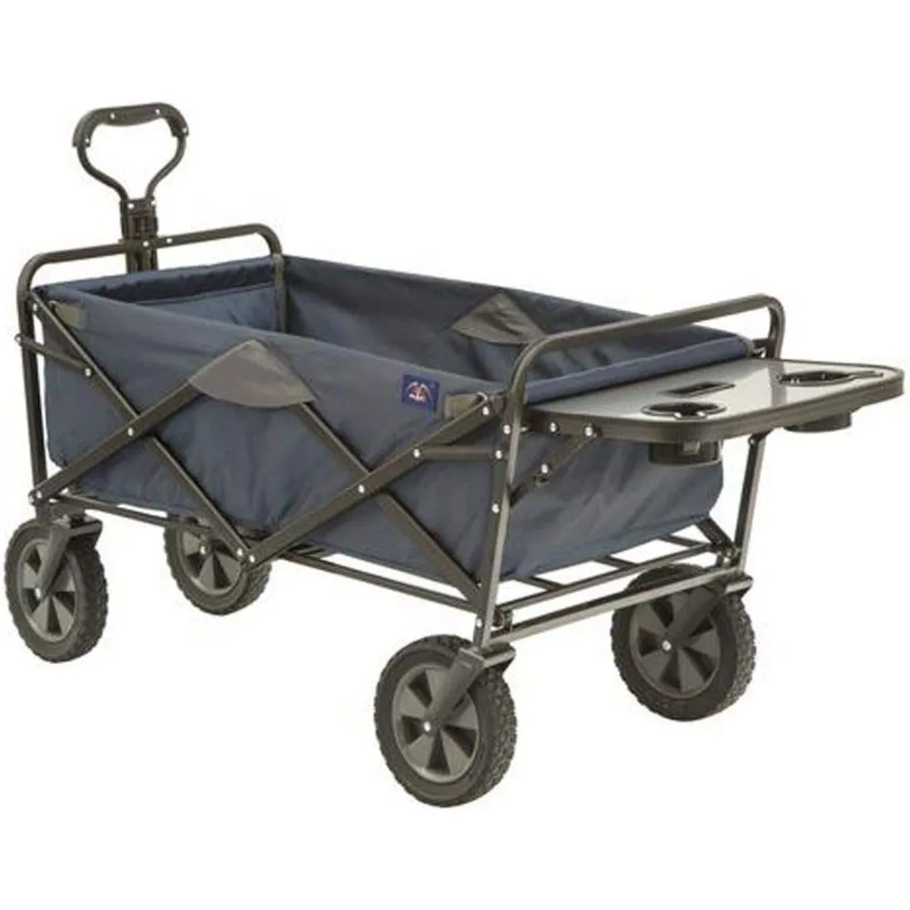 

Mac Sports Heavy Duty Steel Frame Collapsible Folding 150 Pound Capacity Outdoor Garden Utility Wagon Yard Cart with Table