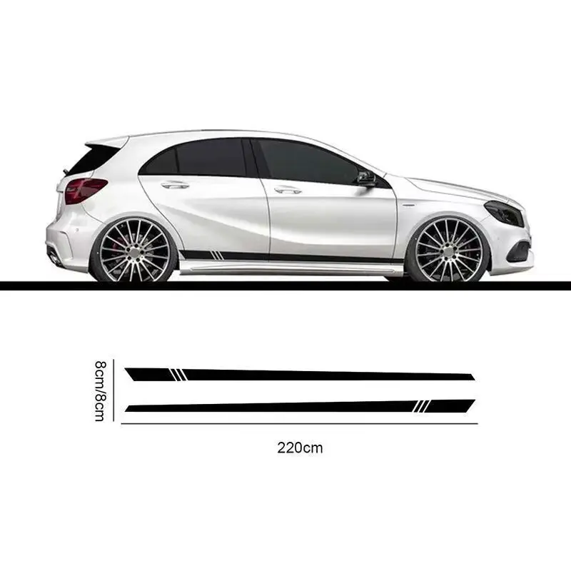 

Car Side Skirt Decals, Racing Stripe Door Decor Stickers, Body Waist Line Scratch Protection Vinyl, Creative Auto Modification G