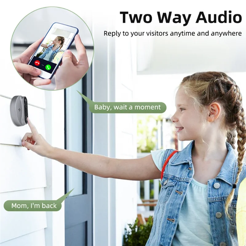 【Superdeals】Tuya Digital Door Peephole Smart Home 1080P 120 °   زاوية رؤية واسعة كاميرا جرس الباب واي فاي الأشعة تحت الحمراء للرؤية الليلية عارض الباب يكون