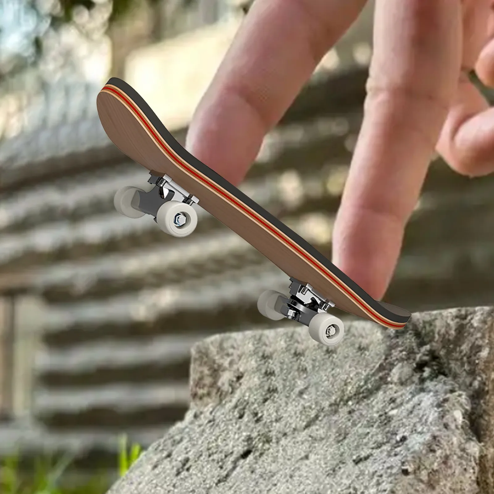 Holz Finger Skateboard Park Mini Finger Skateboard Spielzeug Skateboard Fingerbretter mit Mini Schrauben Fahrer Fingertip Brain Teaser