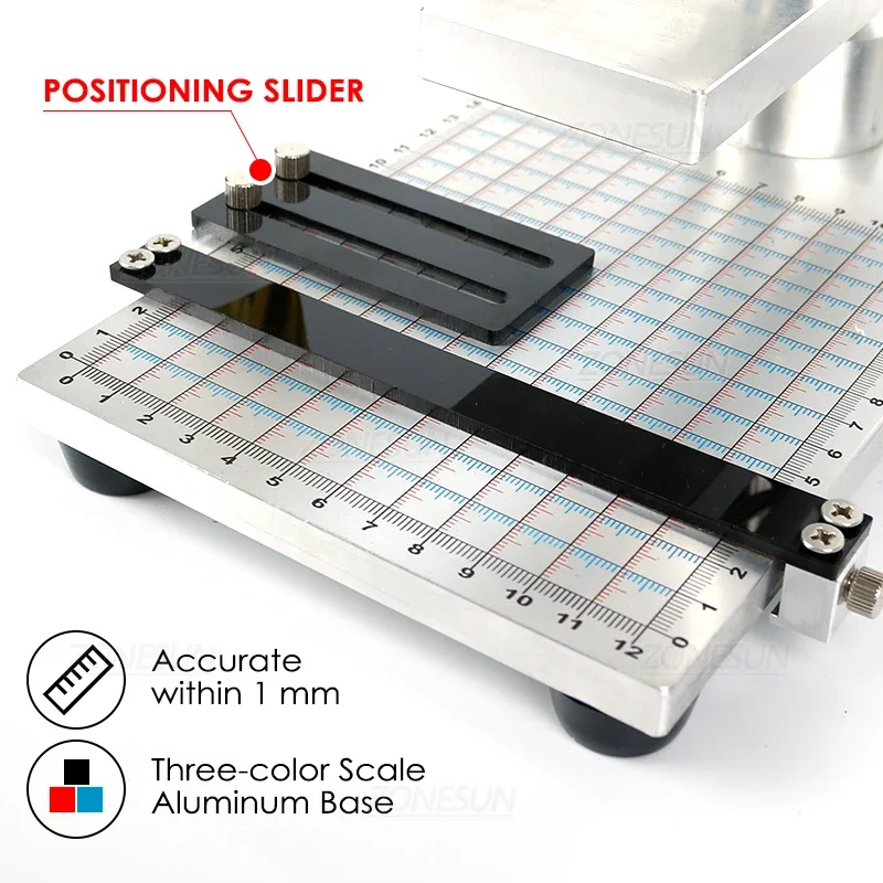 ZONESUN ZS100 10*13cm Leather Wood Hot Foil Stamping Bronzing Printing Heat Press Machine With Positioning Slider