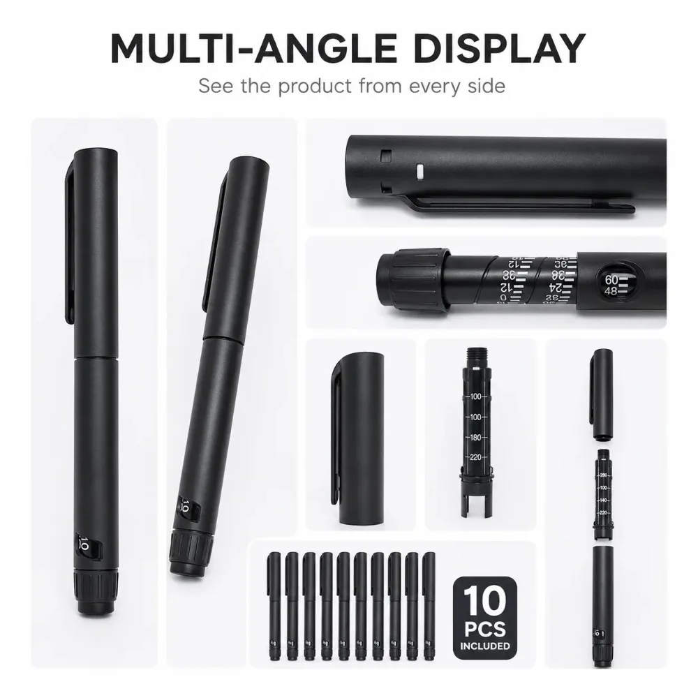 10/5PCS Rotary Push Disposable Sterile Insulin Injection Pens Adjustable Growth Hormone Dosage 60U Magic Beauty Injection Pen view 3