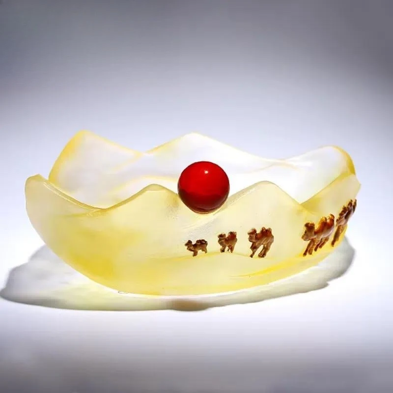 Ancient glazed desert camel RV fruit plate Middle Eastern style exotic home decoration cultural gift crystal decoration