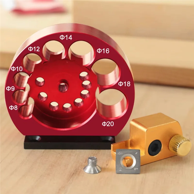 A26F-Einstellbare 8-Loch Dübel Maker Jig 8Mm-20Mm Hartmetall Elektrische Bohrer Fräsen Werkzeug Holzbearbeitung runde Stange Hilfs Ausrüstung