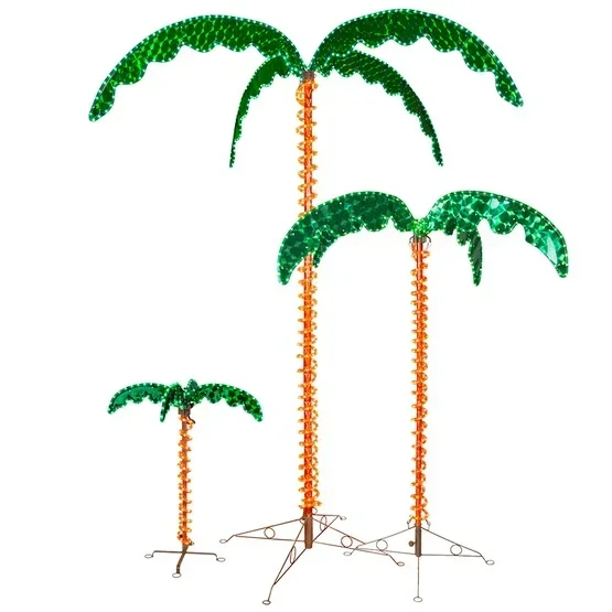 

7ft Tall Deluxe LED Lighted Palm Trees Outdoor Garden Party Decoration Holiday Light Camping Tree Light