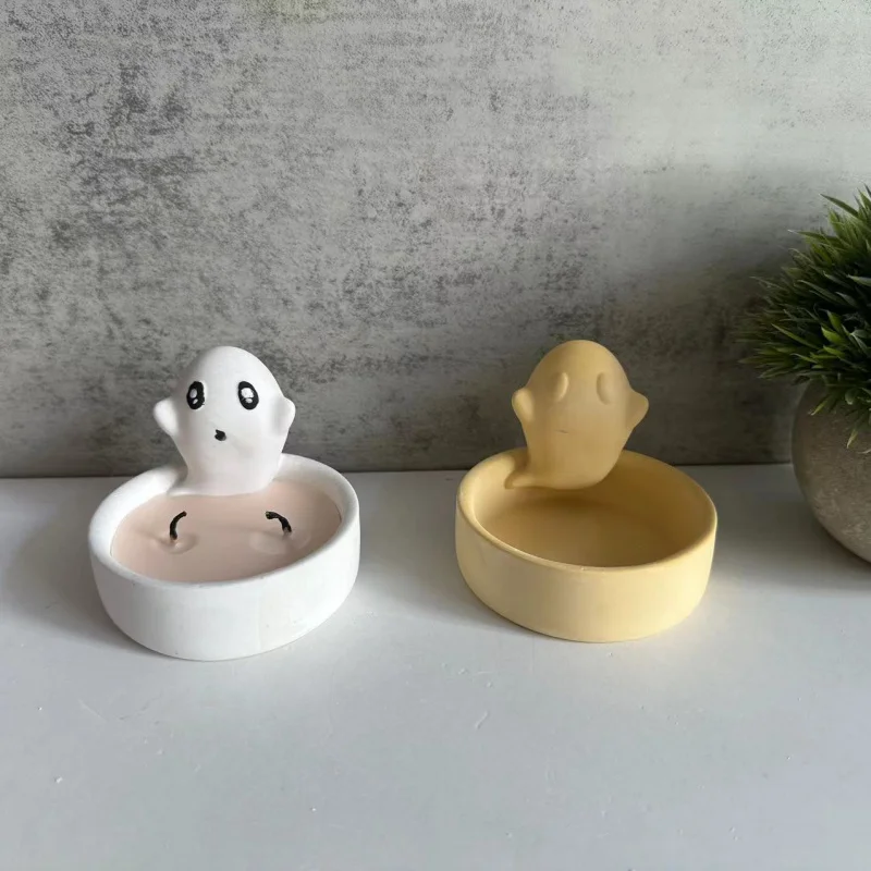 Ghost candle holder Halloween Cup platen epoxy mould silicone mold