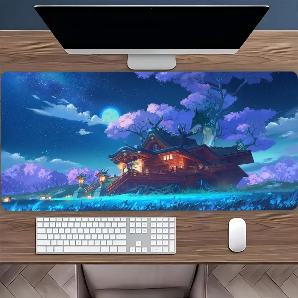 XXL Gaming Mouse Pad, Rubber Non-slip Desktop Pad,cartoon Design Drawing, Stitched Edges, Perfect for Office and Gaming Computer