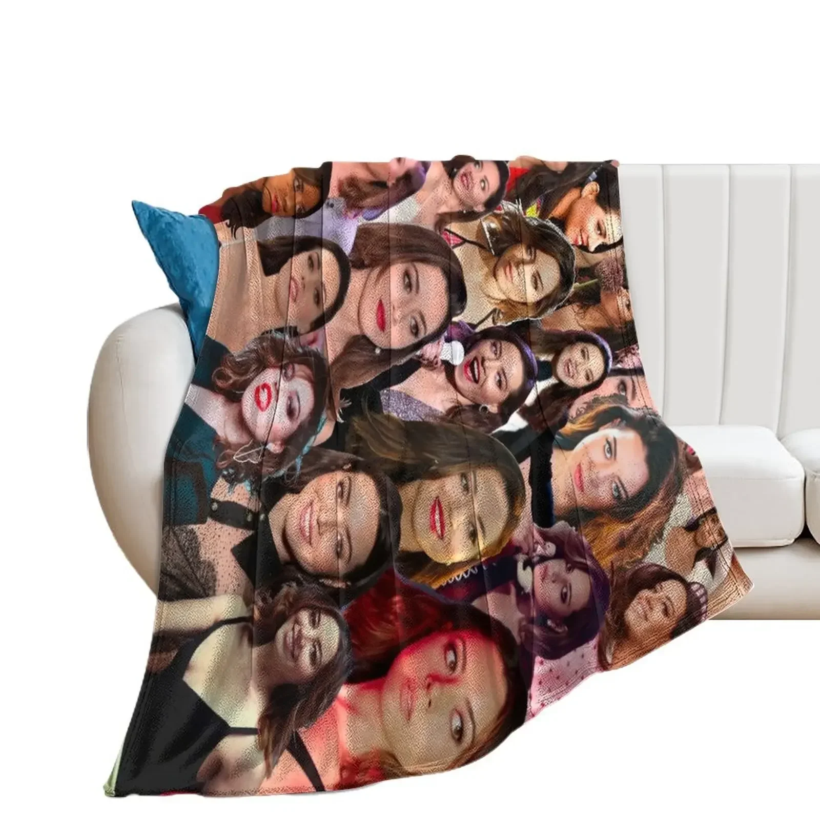 

Aubrey Plaza Photo Collage Throw Blanket Sofa Throw Beautifuls Single Decorative Throw Blankets