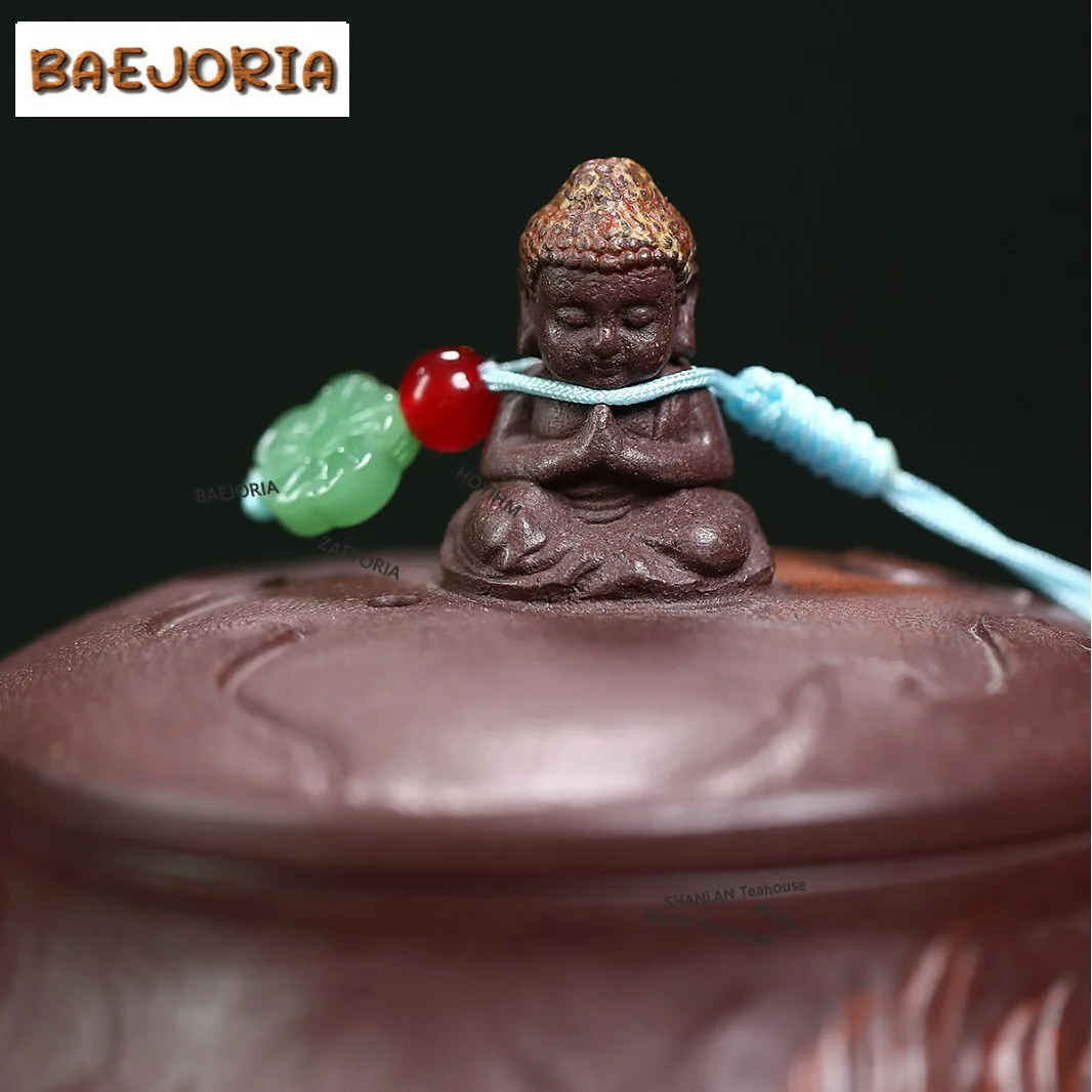 BAEJORIA 370ml Retro Yixing Purple Clay Teapot Handmade Large Caliber Pot Raw Ore Purple Mud Kettle Chinese Zisha Teaset Gift