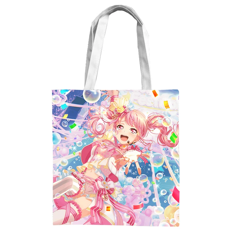 Bang Dream Double-Shoulder Bag Canvas Colorful 2-side Cartoon Printings Shopping Tote Bag