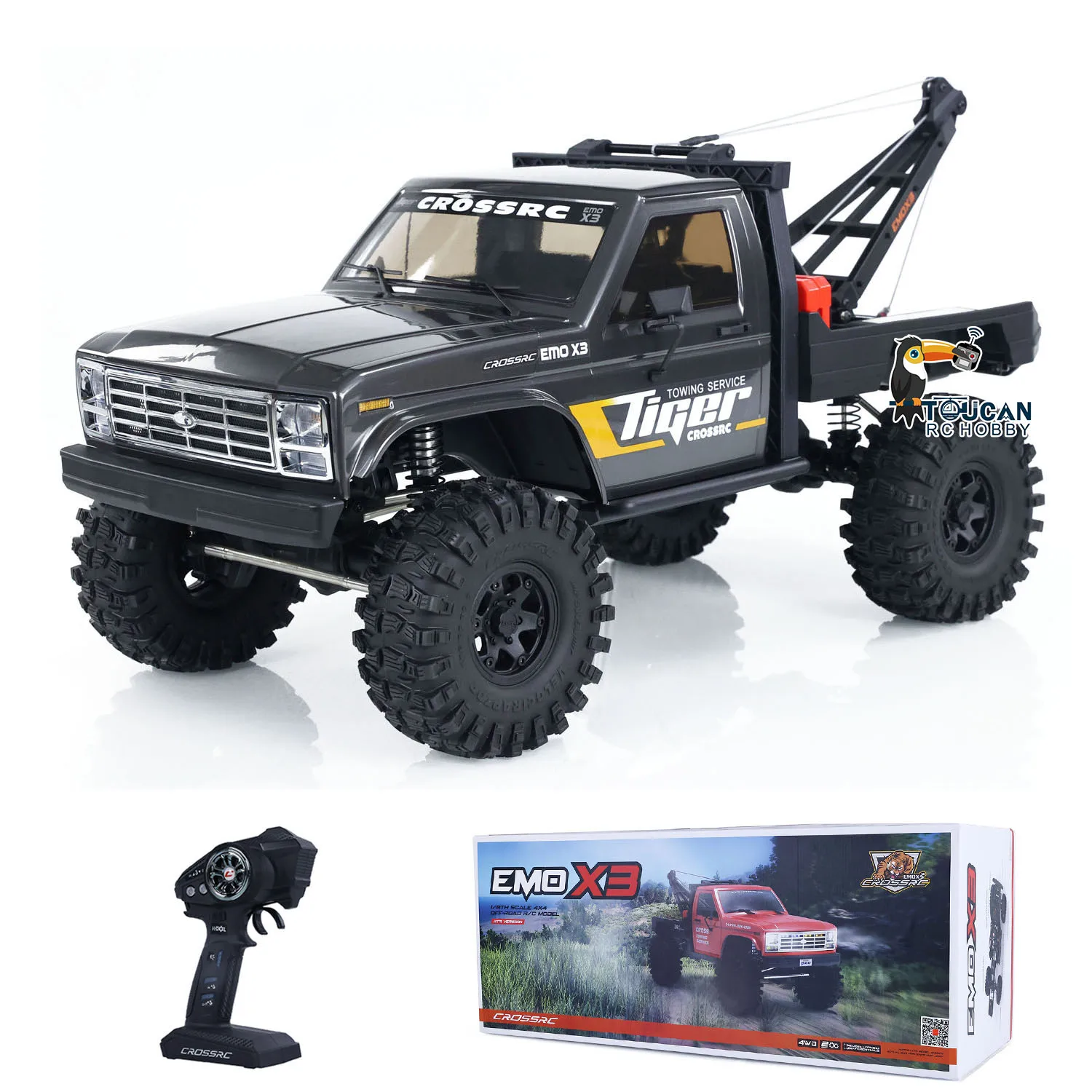 

CORSSRC 4WD EMO X3 1/8 RC 4x4 Crawler Car Radio Control Rescue Towing Car Painted Assembled Model Light System 2 speed Vehicle