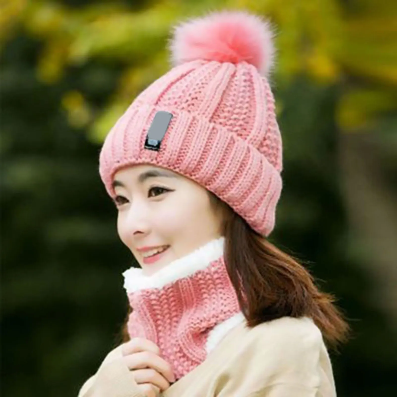 Winter Knitted Beanies Hats Thick Warm Beanies Hats for Women Outdoor Snow Riding Ski Bonnet Caps