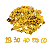 15g/Bag Golden 18 30 40 50 60 Number Sequin Confetti For Anniversary Birthday Party Decoration Birthday Table Confetti Decor