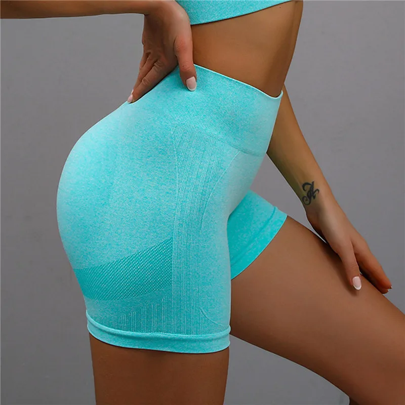 High Waist Short Tights Woman Push Up Leggings Seamless Fitness Workout Running Scrunch Shorts Yoga Pants Summer Gym Wear