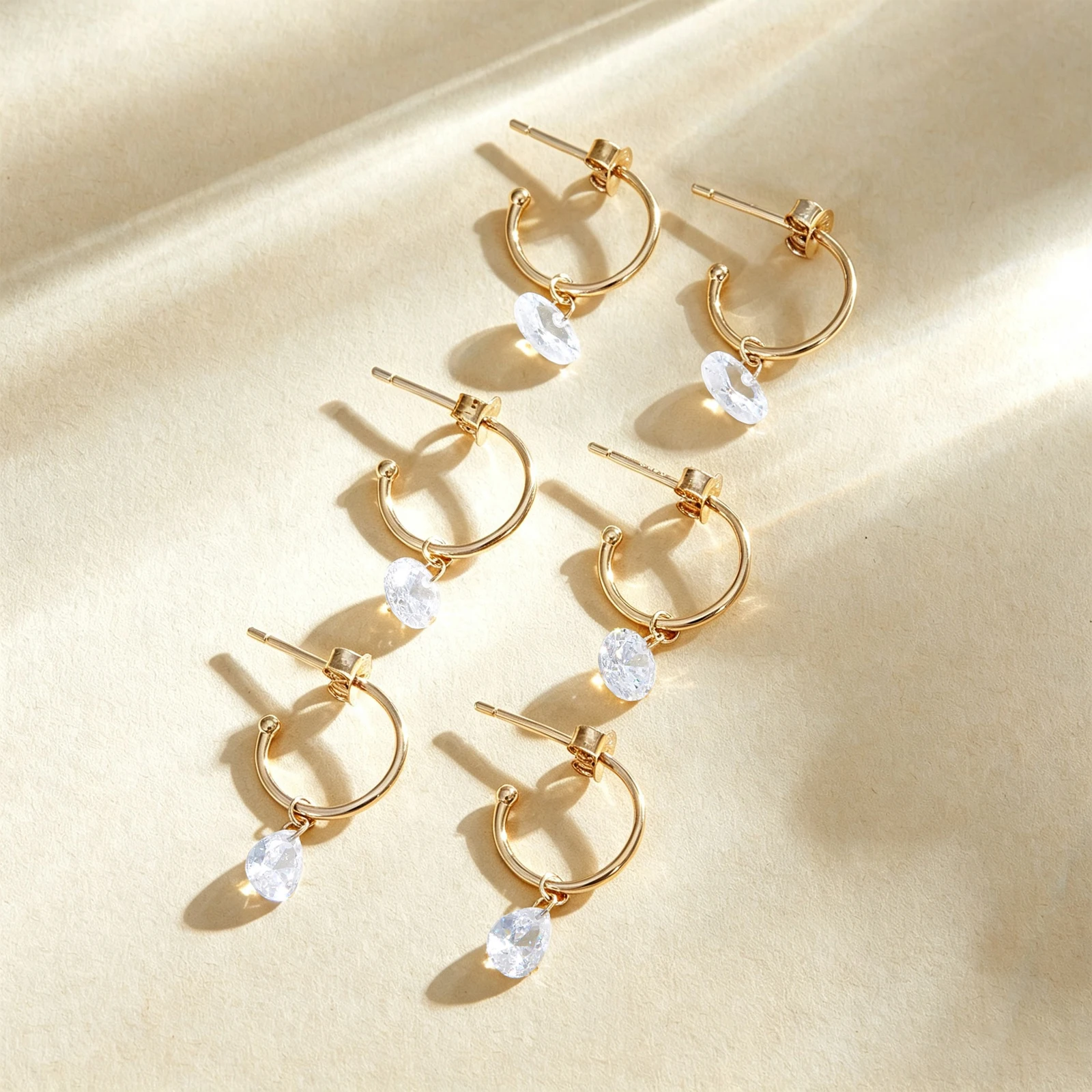 ANDYWEN 925 Sterling Silver C Hoop Earrings Pear Shaped CZ Zircon Drop Dangle 2026 Women Minimalist Fashion Fine Jewelry 3