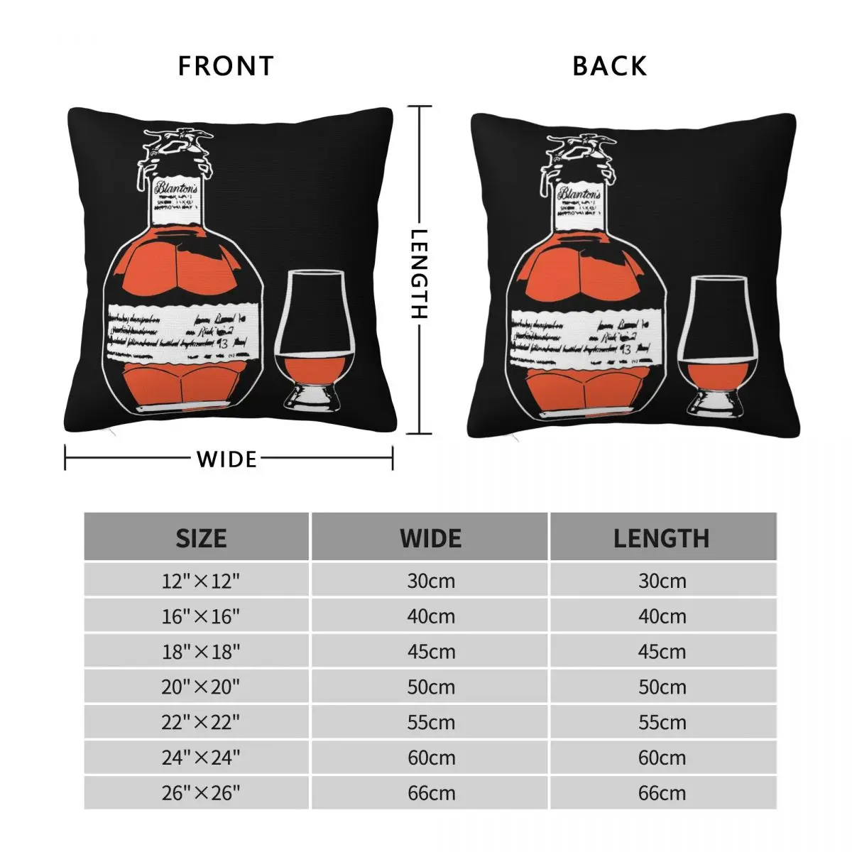 Single Barrel Bourbon Whiskey Pillowcase Polyester Linen Velvet Printed Zip Decor Home Cushion Case