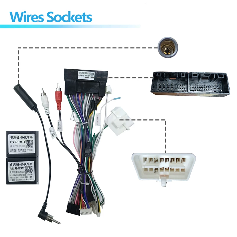 أندرويد راديو السيارة Canbus صندوق فك لشركة هيونداي IX35 سوناتا 8 سانتافي كيا K3 16 دبوس الأسلاك قابس كابلات الموصلات الطاقة