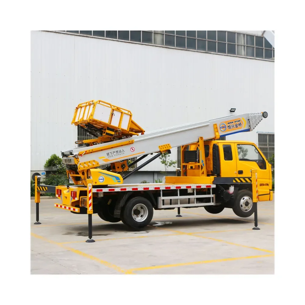 32m 36m Aerial Ladder Car Mobile Sky Ladder Lifting Car Crane Telescopic Ladder Work Construction Overhead Lift