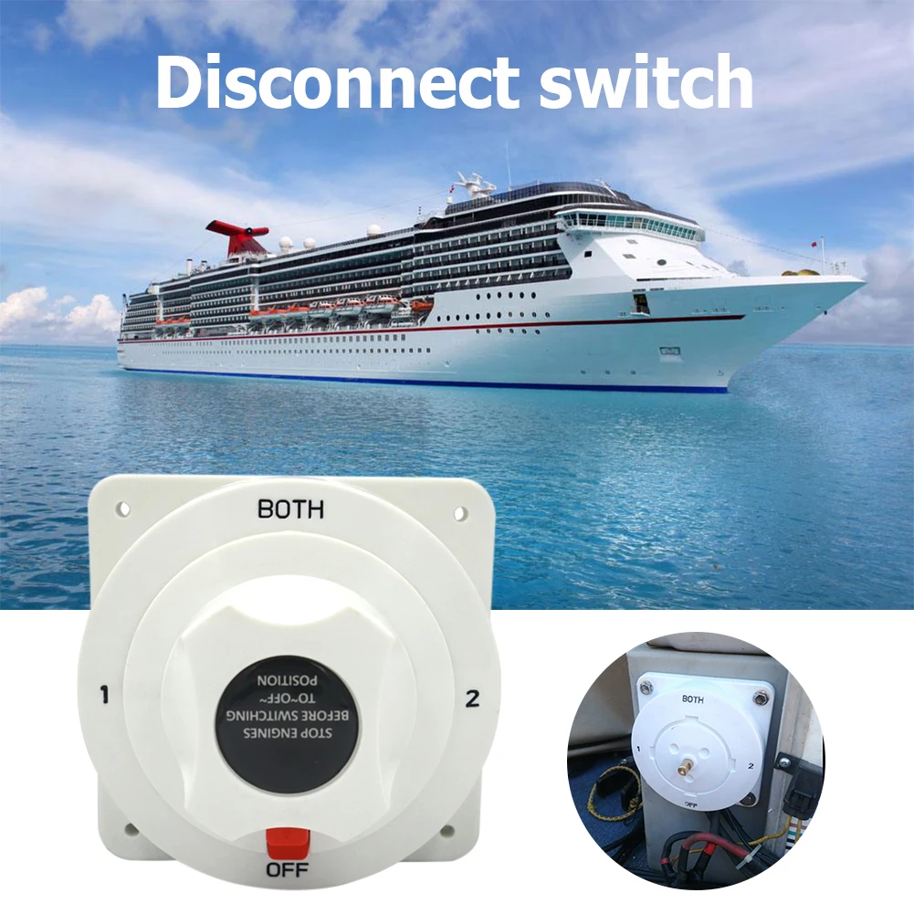 

300A Isolator Disconnect Rotary Switch White Distribution 4 Position DC Battery Selector Switch for Camper Boat RV Motor Turck