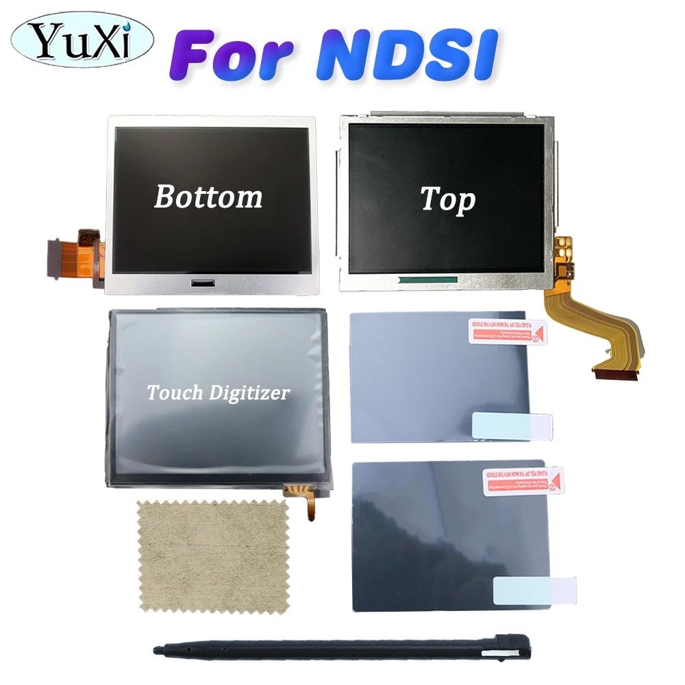 

For NDSI LCD Screen Display Digitizer Top Bottom Panel With Upper Lower Protective Film Touch Stylus Pen Kit