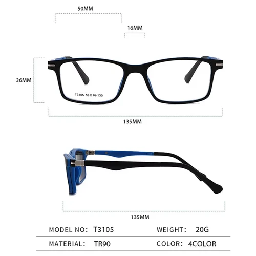 Imagen 2 del producto O-Q CLUB gafas de sol para niños, gafas cuadradas cómodas y flexibles con Clip magnético polarizado, monturas de gafas ópticas TR90 # T3105