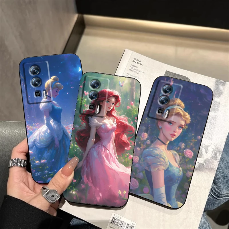 Princess Cinderella Ella For Xiaomi Redmi 9A 9C 9AT 10C 9 9T 10 12C 13C A3 12 K60 A1 K50 K40 5G Black Funda Phone Case