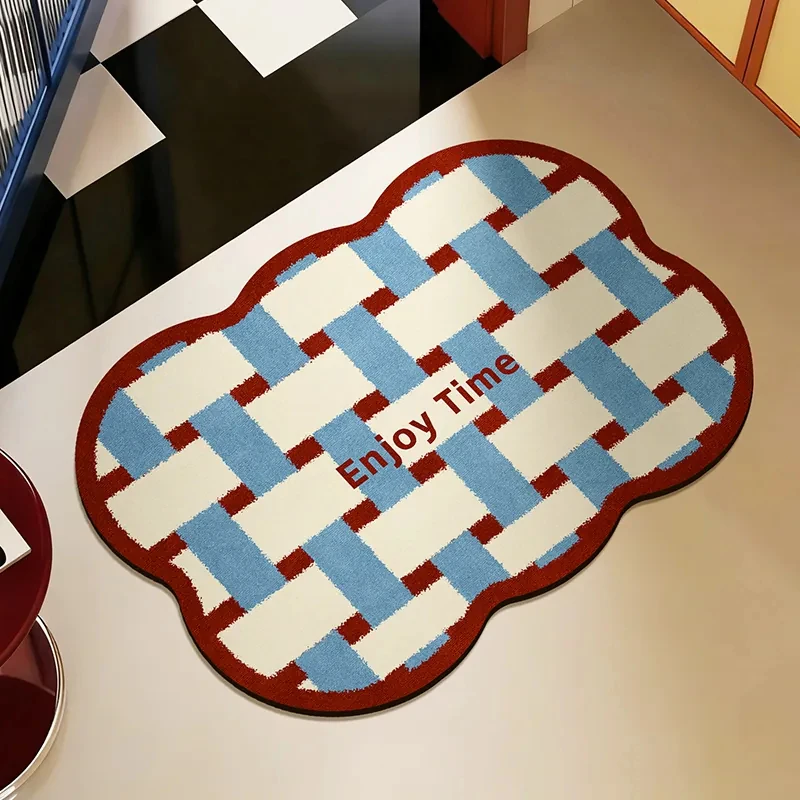 Bauhaus Geometric Patchwork Bath Mat Soft Diatom Mud Absorbent Bathroom Rug Non-Slip Quick Drying Floor Mat Home Decor