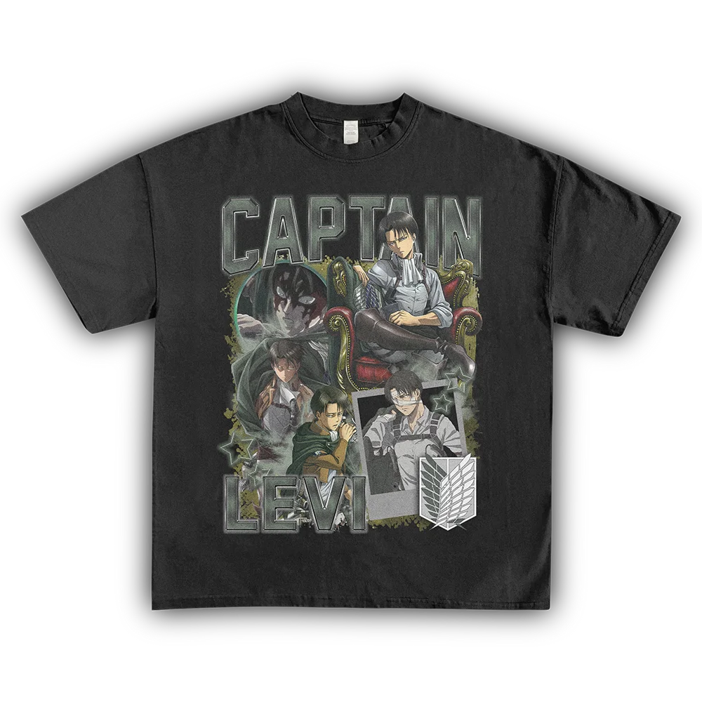 

Homage Tees Atta on Titan Levi Character Print Retro Streetwear ort Sve T-irt Loose Fit Pure Cotton Antibacterial