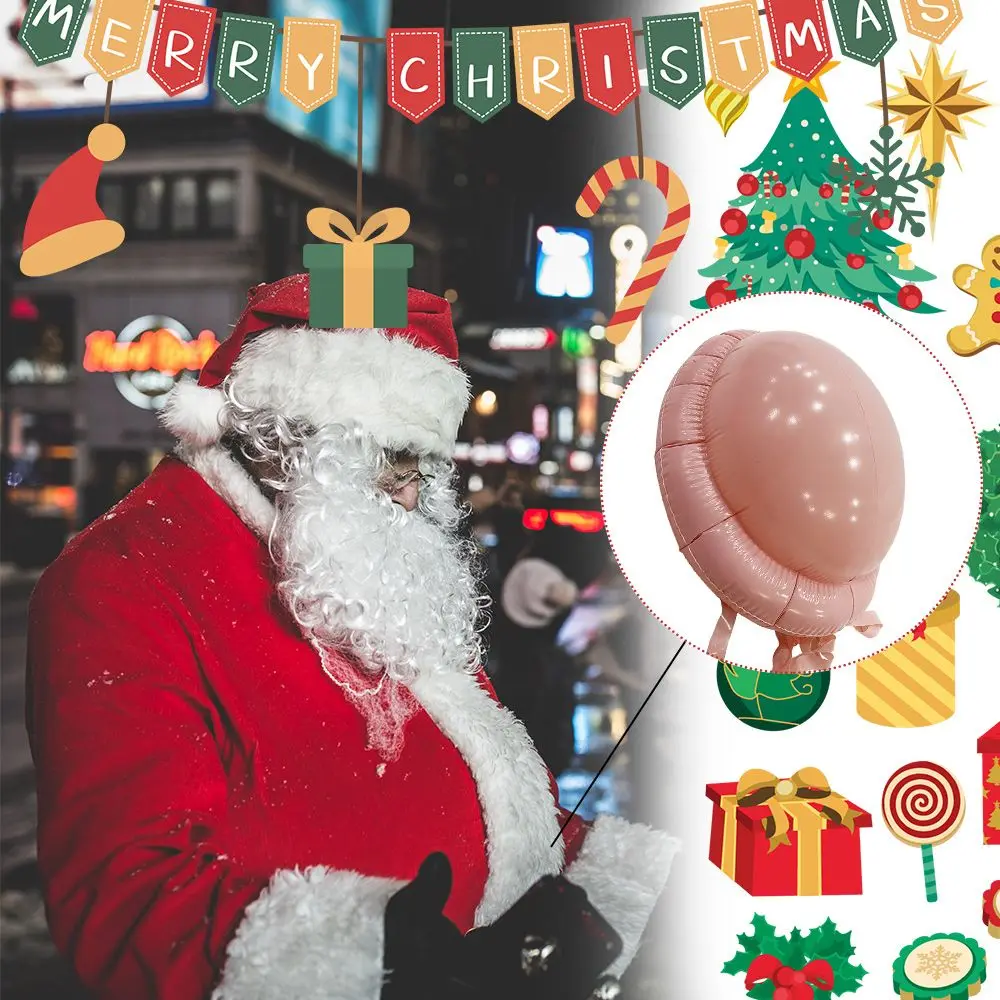 Funny Xmas Decor DIY Inflatable Santa Claus Props Inflatable Hunchback Christmas Fake Belly Fake Pregnant Belly