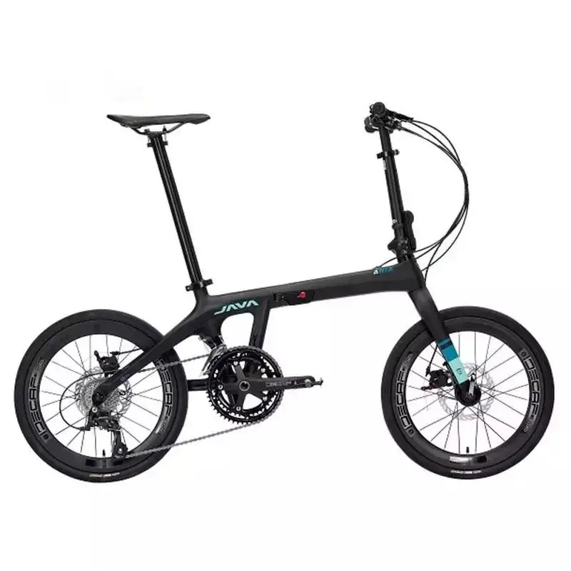 Java-カーボンファイバー折りたたみ自転車,18スピード,20インチ,プル