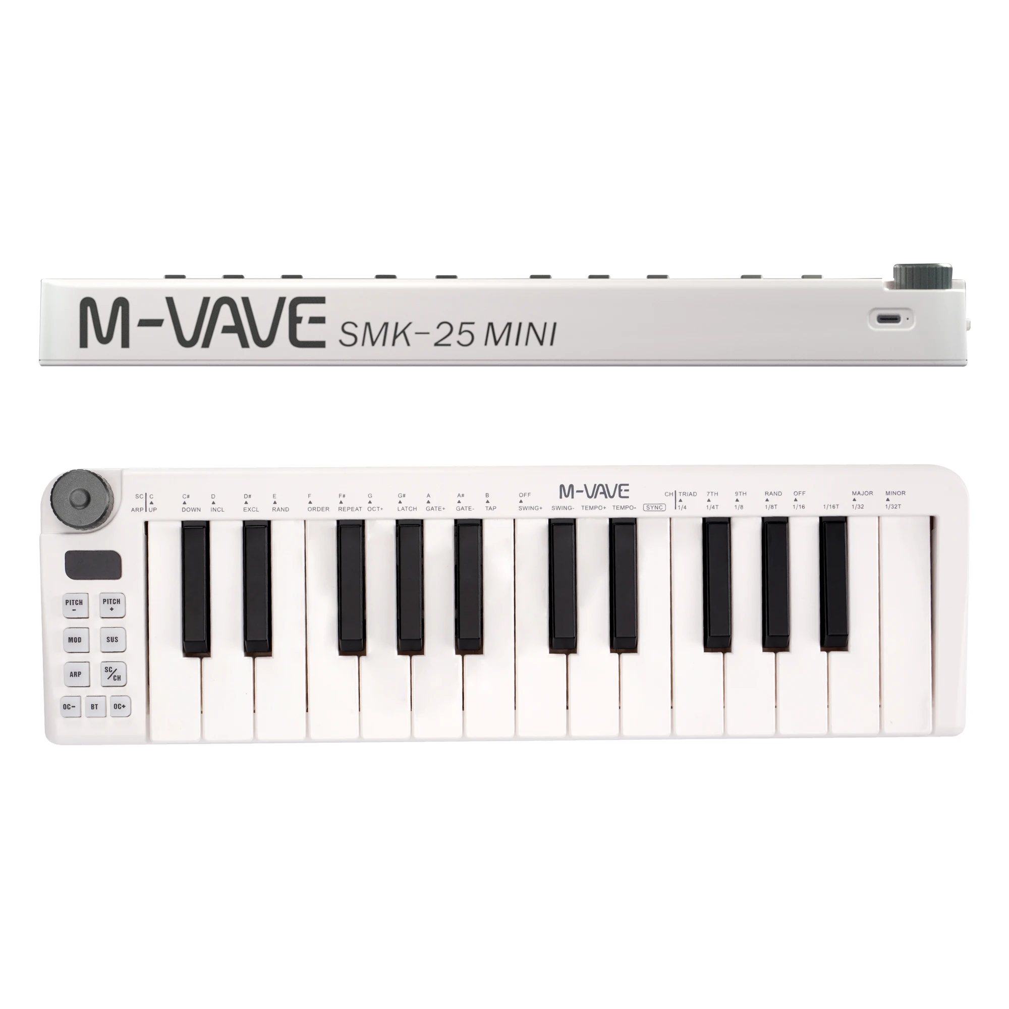 M-vave SMK-25 mini midiキーボード,キー,大文字と小文字の区別