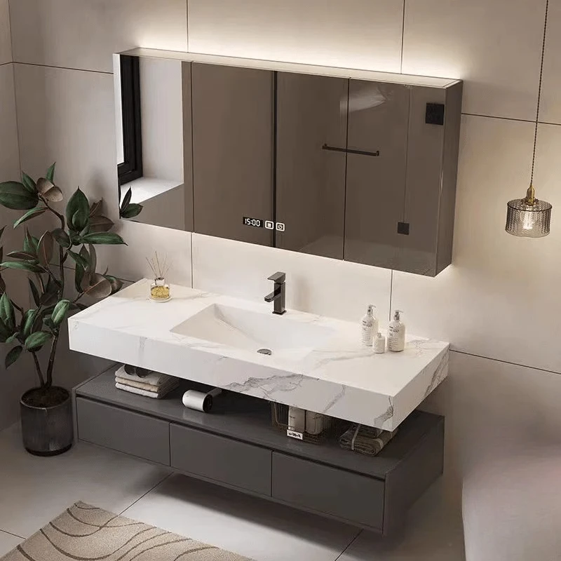 Organizer Storage Bathroom Cabinet Display Vanity Makeup Mirror Partitions Bathroom Cabinet Luxury Sink Gabinete Home Furniture
