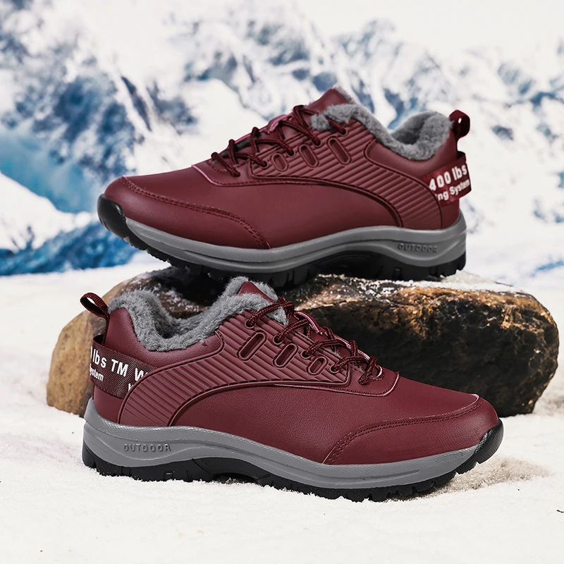 

Winter Plush Boots For Children Anti-slippery Thick Warm Snow Boots Leather Trend Fashion Teenager Boy's Cotton Camouflage Shoes