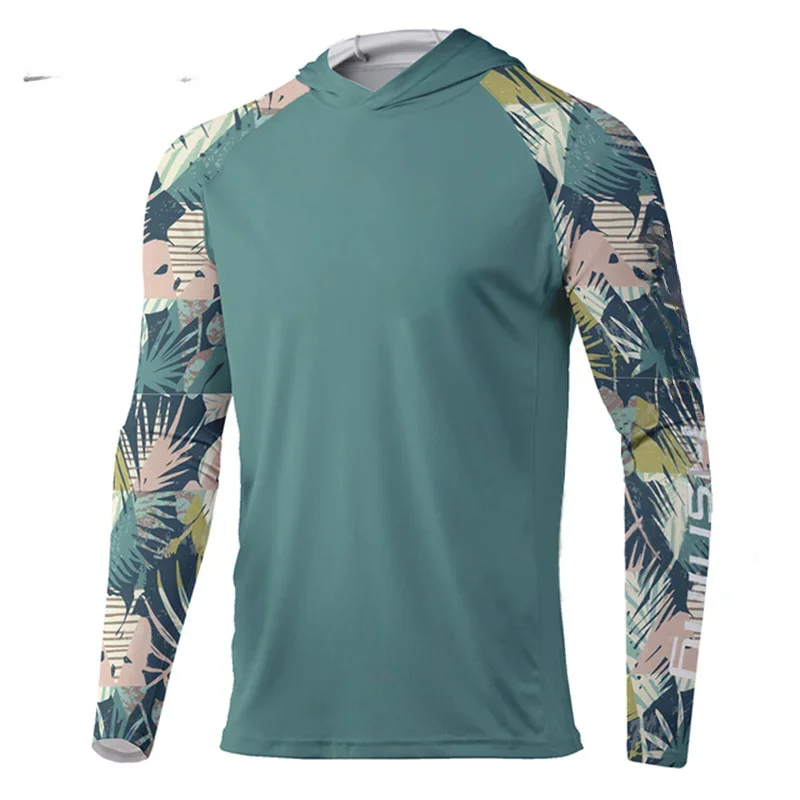 ملابس علوية طويلة الأكمام للحماية من الآشعة البنفسجية ، قمصان صيد جيدة التهوية ، هوديس للصيد في الهواء الطلق