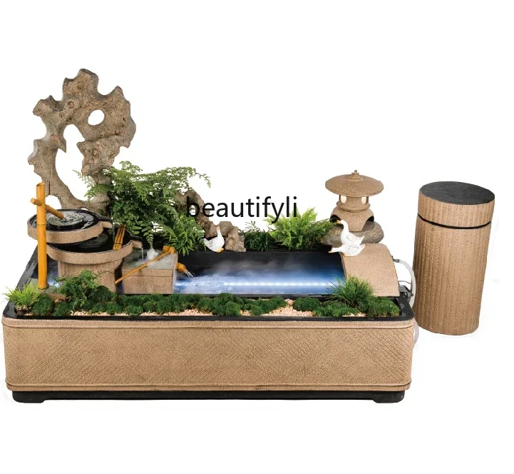 Chinese Courtyard Landscape Layout Outdoor Fish Pond Chinese Garden Terrace Landscape Flowing Water Fish Tank Decoration