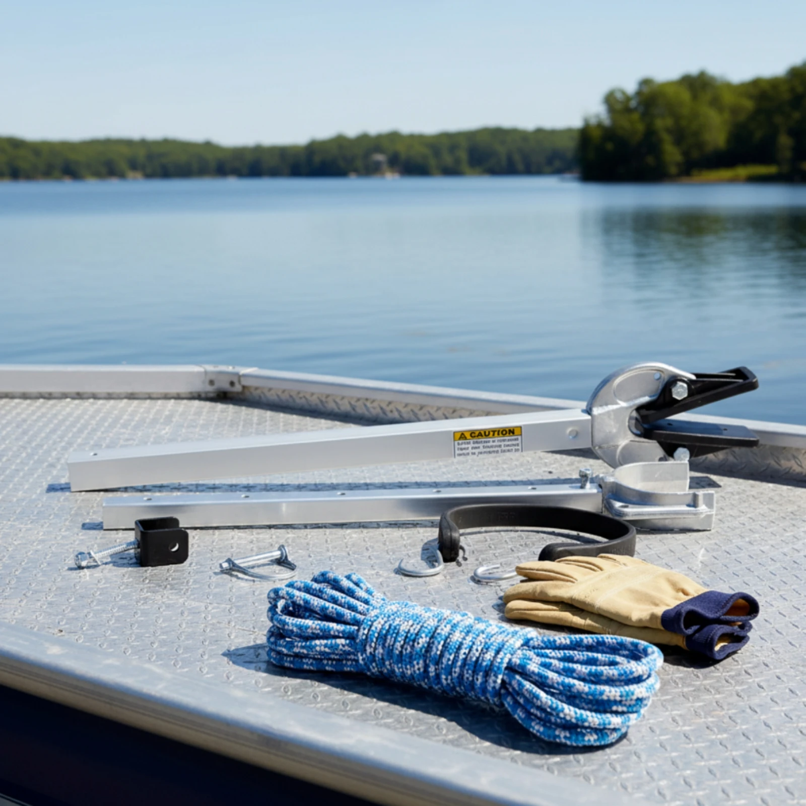 Transom Saver Adjustable Outboard Motor Support Motor Mount with Strap Heavy-Duty Hardware Safeguarding for Anglers, Trailering
